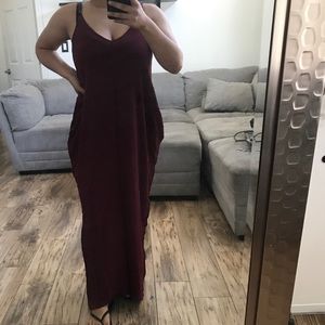 LOVESTITCH Burgundy Maxi Dress with Pockets!!!